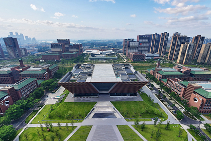 Bird’s-eye view of the library.